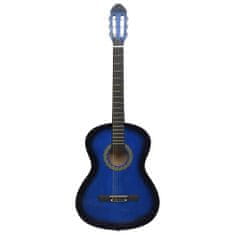 Vidaxl Klasična kitara za začetnike s torbo modra 4/4 39"