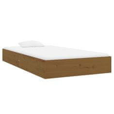 shumee Posteljni okvir medeno rjav iz trdnega lesa 90x200 cm