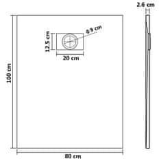 Vidaxl Kad za tuš SMC bela 100x80 cm