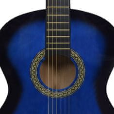 Greatstore Klasična kitara za začetnike modra 4/4 39" lipov les