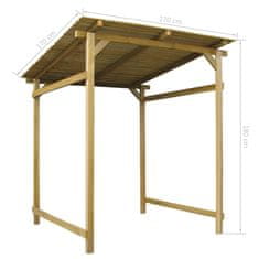 Vidaxl Vrtni nadstrešek impregnirana borovina 180x180x189 cm