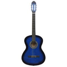 Vidaxl Klasična kitara za začetnike 12-delni komplet modra 4/4 39"