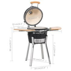 Greatstore Kamado Keramični Žar 81 cm