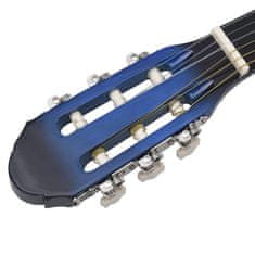 Greatstore Klasična kitara za začetnike 12-delni komplet modra 4/4 39"