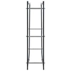 Vidaxl Stojalo za drva črno 100x25x100 cm jeklo