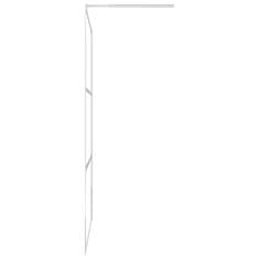 Vidaxl Pregrada za tuš s polico krom 80x195 cm ESG steklo in aluminij