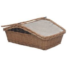 Greatstore 286989 Koš za drva z ročajem 61,5x46,5x58 cm Rjava vrba