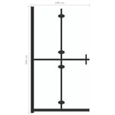 Vidaxl Zložljiva pregrada za tuš prozorno ESG steklo 100x190 cm