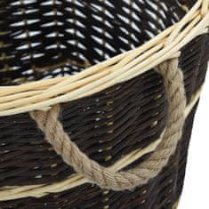Vidaxl Nahrbtnik za prenašanje drv s trakovi 57x51x69 cm naravna vrba