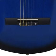 Greatstore Klasična kitara 8-delni začetniški komplet modra 1/2 34"