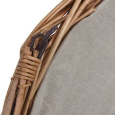 Greatstore Lesena košara z ročajem, 57x46,5x52 cm, rjava, pletena