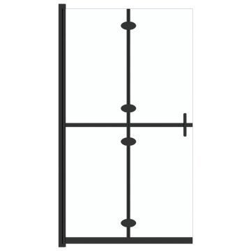 Vidaxl Zložljiva pregrada za tuš prozorno ESG steklo 110x190 cm