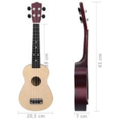 Vidaxl Otroški ukulele soprano s torbo naravna 23"