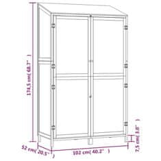 Vidaxl Vrtna lopa rjava 102x52x174,5 cm trden les jelke