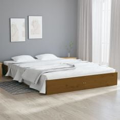 Greatstore Okvir za posteljo, medeno rjava, masivni les, 120 x 200 cm