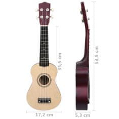 Vidaxl Otroški ukulele soprano s torbo naravna 21"
