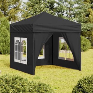 Vidaxl vidaXL Zložljiv šotor za zabave s stranicami, antraciten, 2 x 2 m