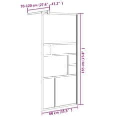 Vidaxl Pregrada za tuš 80x195 cm ESG steklo bela
