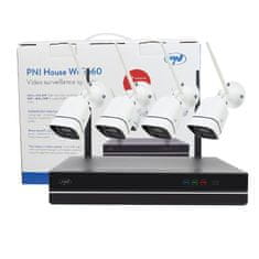 PNI House WiFi660 NVR 8-kanalni, 4 zunanje brezžične kamere,3Mpx, P2P, IP66, 1TB disk