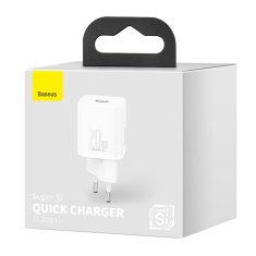BASEUS Super Si 1C hitra polnilna napajalnik za telefon USB-C 20W PD bela