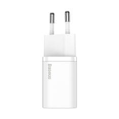 BASEUS Hitro polnilnik za iPhone Super Si 1C 20 W Power Delivery + kabel USB-C – Lightning 1 m, bel