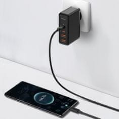 BASEUS Hitri omrežni polnilnik GaN2 Pro USB USB-C QC PD 100 W, črn