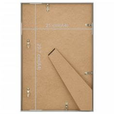 Vidaxl Foto okvirji 3 kosi namizni srebrni 21x29,7 m MDF