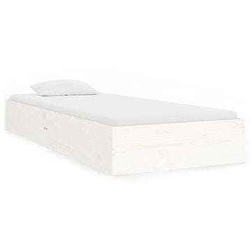 Vidaxl Posteljni okvir bel iz trdnega lesa 90x190 cm