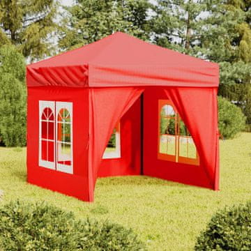 Vidaxl vidaXL Zložljiv šotor za zabave s stranicami rdeč 2x2 m