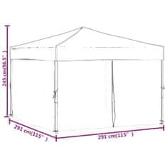 Vidaxl Zložljiv vrtni šotor s stranicami antracit 3x3 m