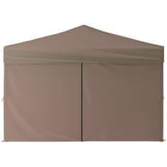 shumee Zložljiv vrtni šotor s stranicami taupe 3x3 m
