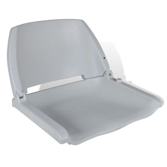 Vidaxl Zložljiv sedež za čoln brez blazine siv 48x51x41 cm