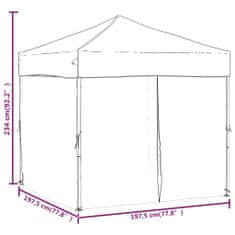 shumee Zložljiv vrtni šotor s stranicami črn 2x2 m