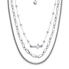 Oliver Weber Luksuzna trojna ogrlica iz večnega jekla 12256