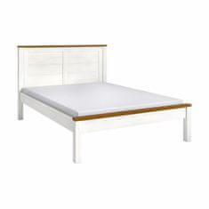 eoshop Postelja TOPAZIO 140x200 cm, masivni bor, bel lak, z vzglavjem
