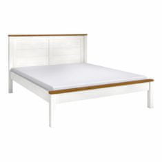 eoshop Zakonska postelja TOPAZIO 160x200 cm, masiven bor, bela lakirana, brez podnice in vzmetnice