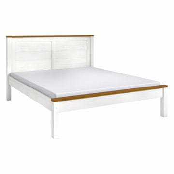 eoshop Masivna borova postelja TOPAZIO 180x200 cm, bela lakirana, z vzglavjem