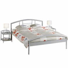 eoshop Kovinska postelja PARIS 160x200 cm, srebrna, brez letvenega dna in vzmetnice