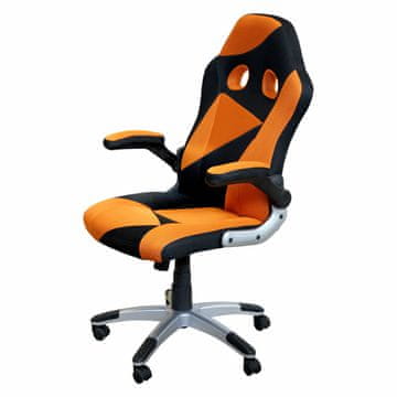 eoshop Pisarniški gaming stol RACER Orange, mrežast, nastavljiv, vrtljiv, s koleščki