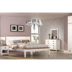 eoshop Zakonska postelja TOPAZIO 160x200 cm, masiven bor, bela lakirana, brez podnice in vzmetnice