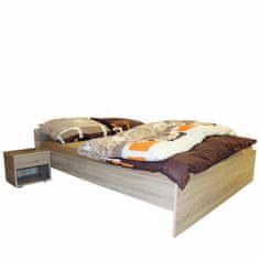 eoshop Zakonska postelja 160x200 cm, hrast Sonoma, laminat, z vzglavjem, model 50341