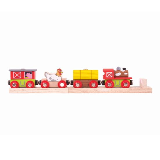 Bigjigs Rail Bigjigs Železniška vlakovna kmetija + 3 proge