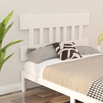 Vidaxl vidaXL Vzglavje postelje belo 123,5x3x81 cm masivni borov les