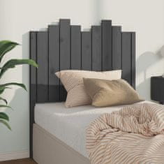 Vidaxl Posteljno vzglavje sivo 96x4x110 cm trdna borovina