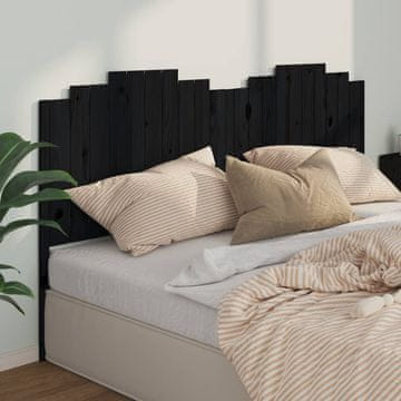 Vidaxl vidaXL Vzglavje postelje črno 206x4x110 cm masivni borov les