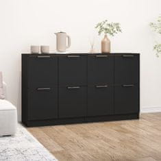 Vidaxl Komoda 2 kosa črna 60x30x70 cm konstruiran les