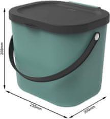 eoshop ALBULA škatlasti sistem za sortiranje odpadkov 6L - zelena