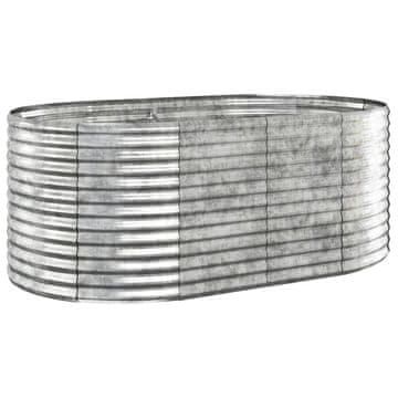 Vidaxl Visoka greda iz cinkanega jekla 175x100x68 cm srebrna