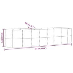 Vidaxl Visoka greda iz cinkanega jekla 322x100x68 cm rjava