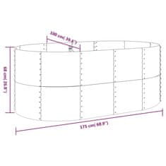 Vidaxl Visoka greda iz prašno premazanega jekla 175x100x68 cm rjava